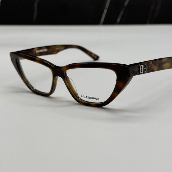 NEW BALENCIAGA BB0128O 005 CAT EYE DARK HAVANA WOMEN EYEGLASSES BALENCIAGA - Picture 7 of 9